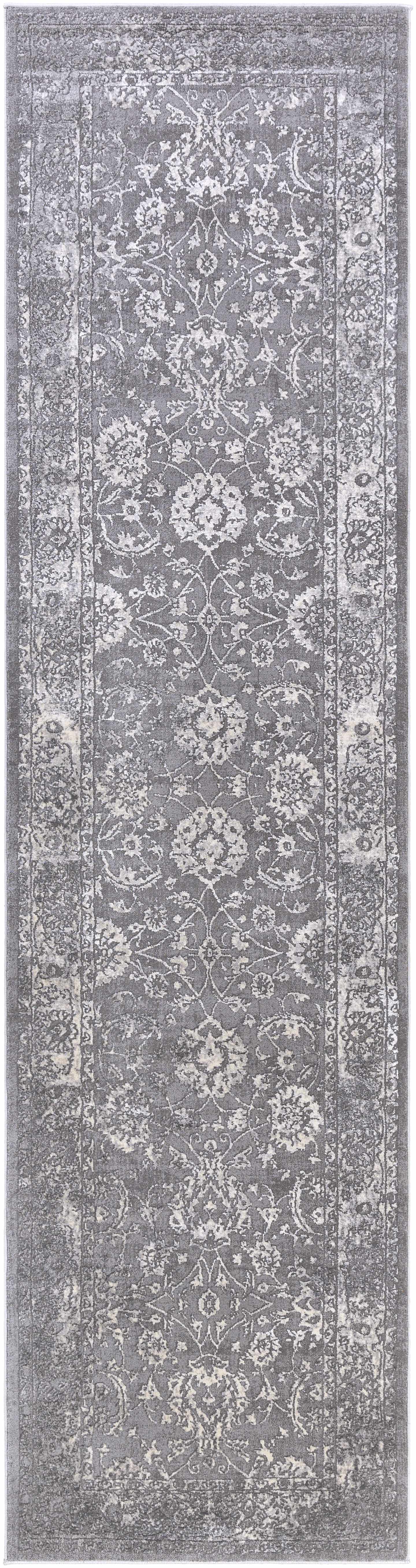 Benavides Gray Updated Traditional Tibetan Rug