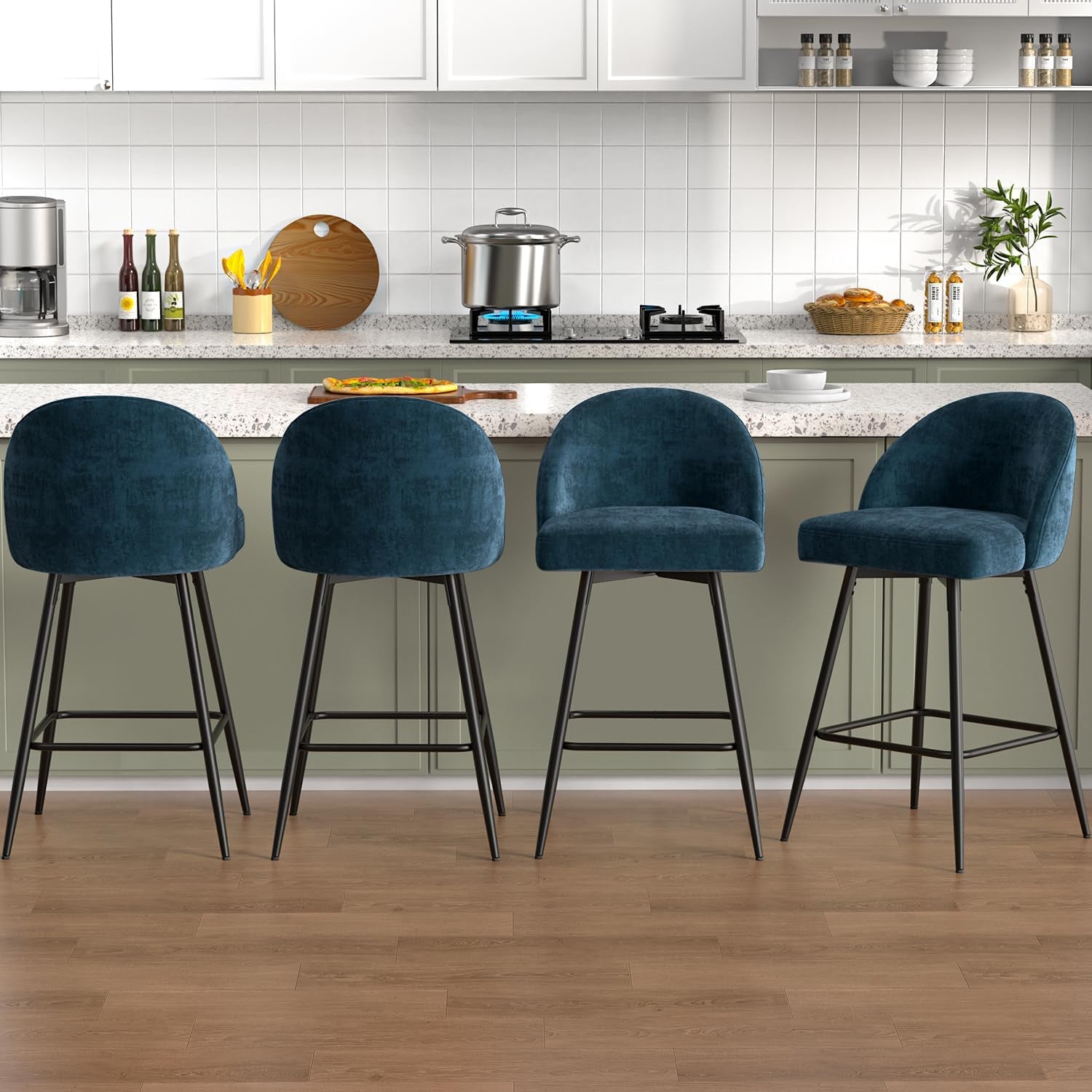 Elegant 360 Degree Swivel Bar Stools Set of Four-0
