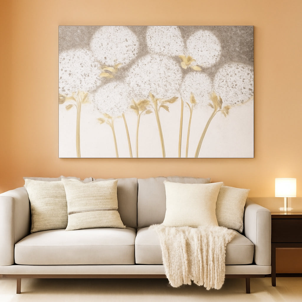 40x28 Inches White Hydrangea Canvas Wall Art Decorative-0