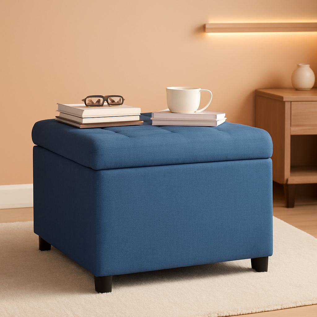 Blue Storage Ottoman With Large Hidden Compartment-0