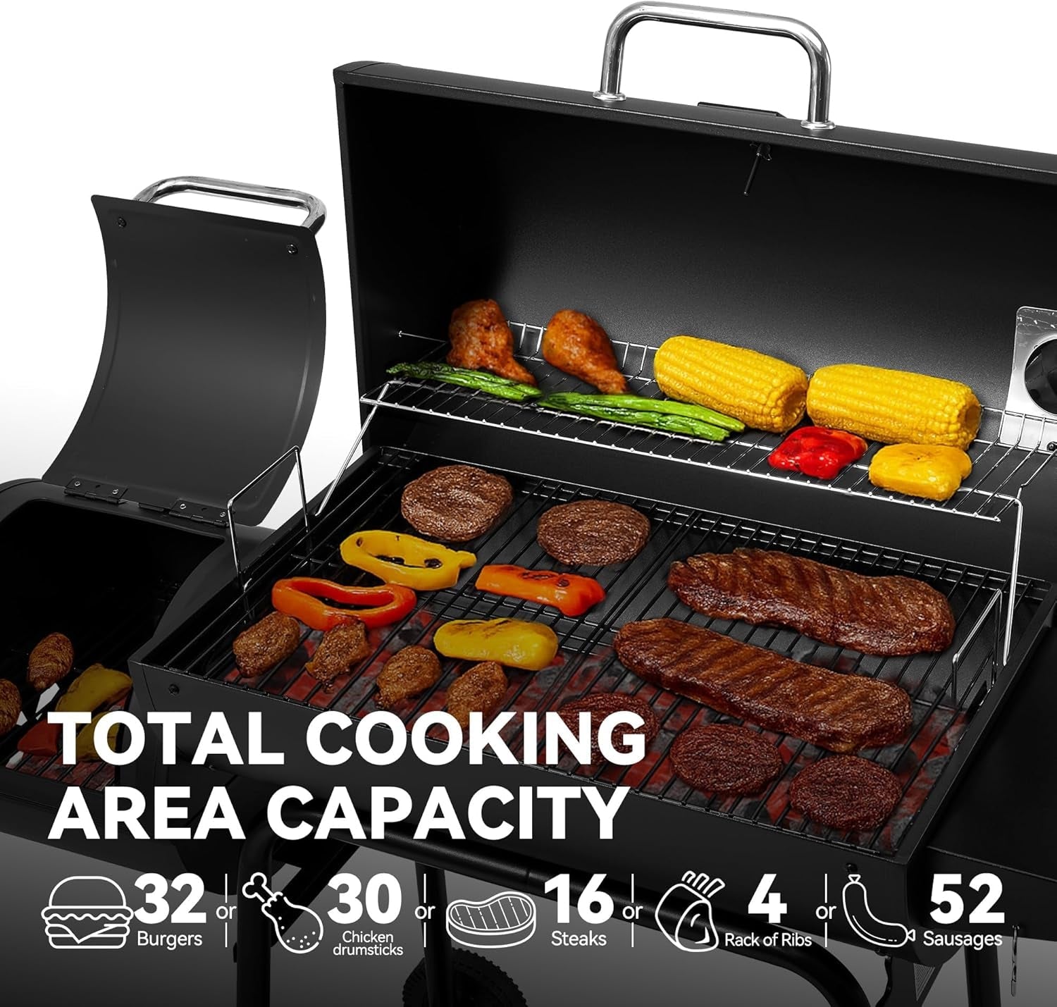 30 Inch Charcoal Outdoor Premium Off set Smoker Grill