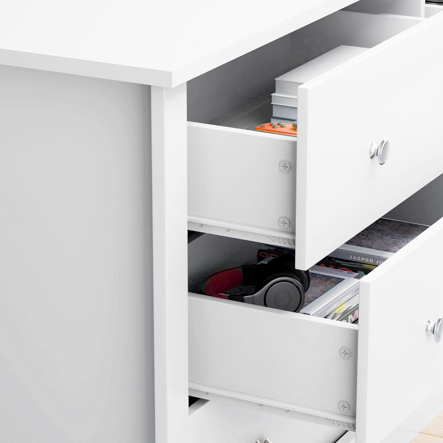 White 6 Drawer Dresser Storage Organizer Furniture-3