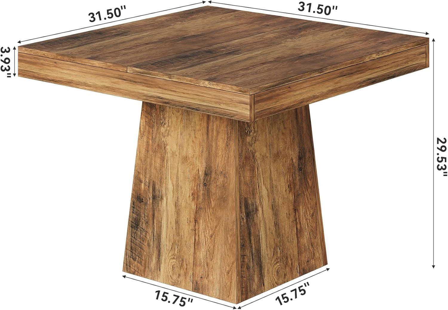 Walnut Farmhouse 31.5Inch Square Compact Dining Table-1