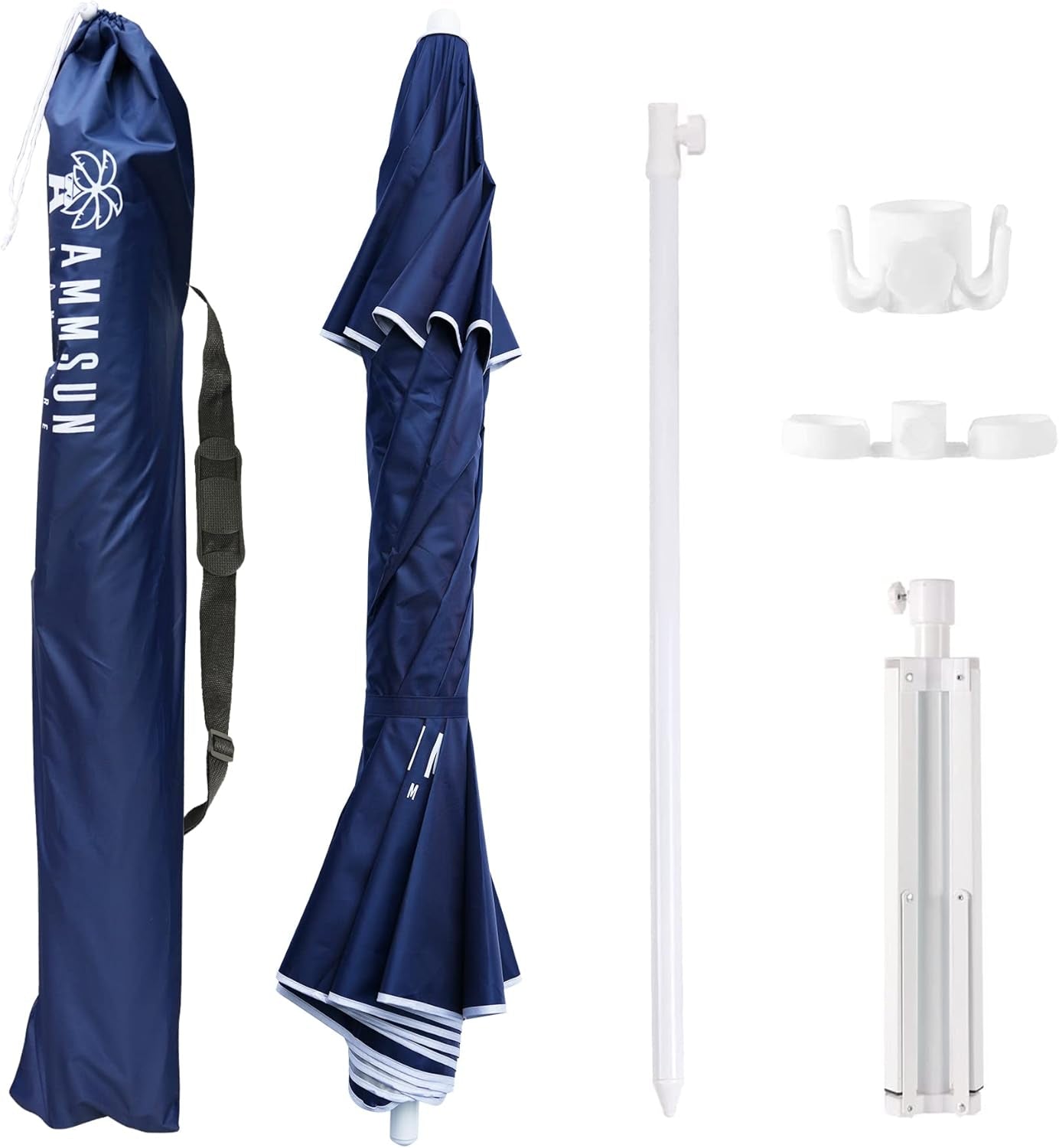 Six Point Five Foot Portable Shade Umbrella With Stand-4