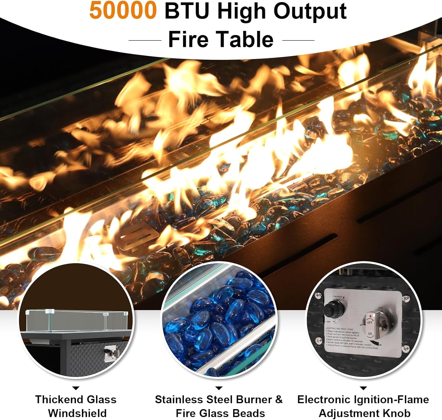 Outdoor Rattan Furniture Set with 45 Inch Fire Pit-2