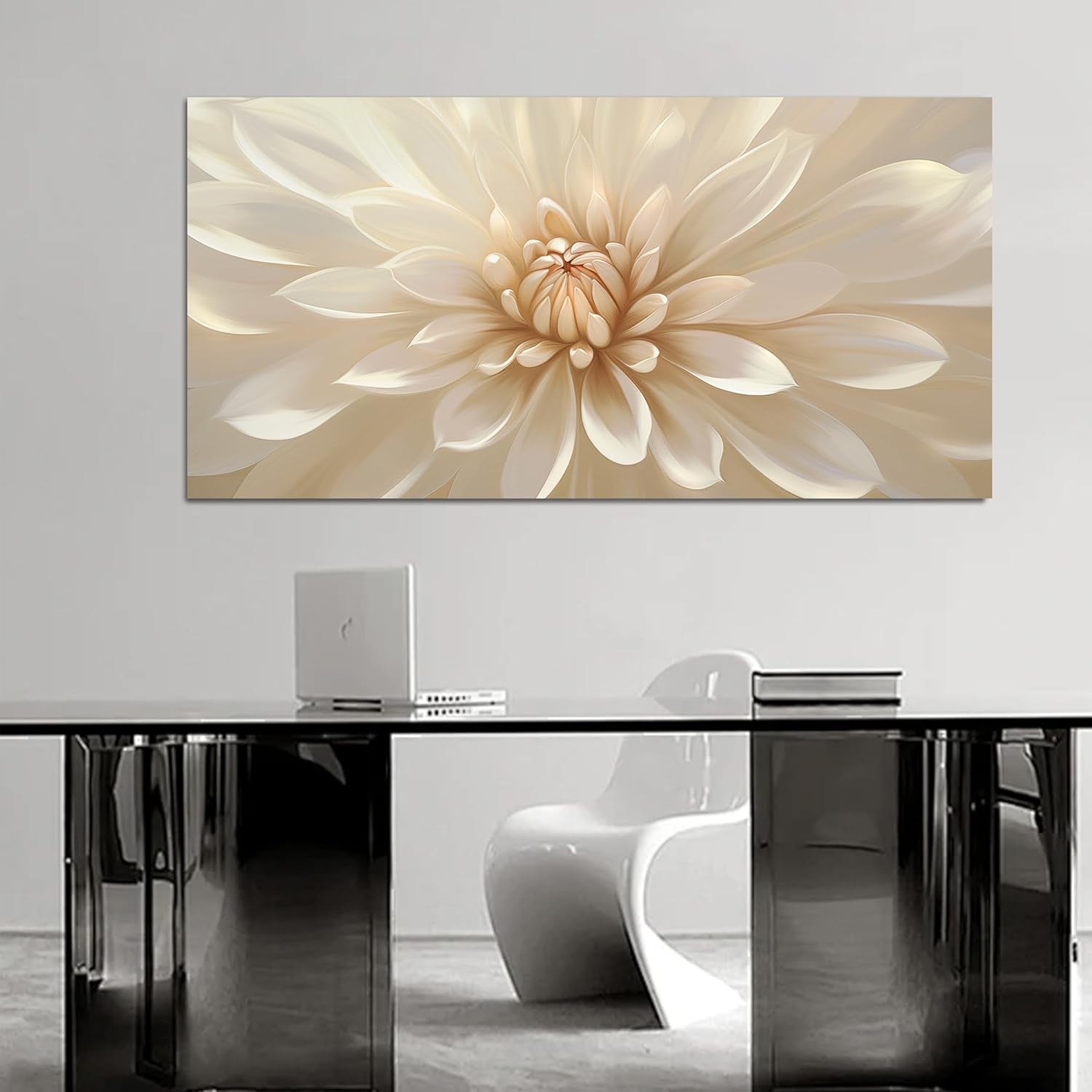 Oversized Floral Luxurious Canvas Wall Art 20x40 Inches-2
