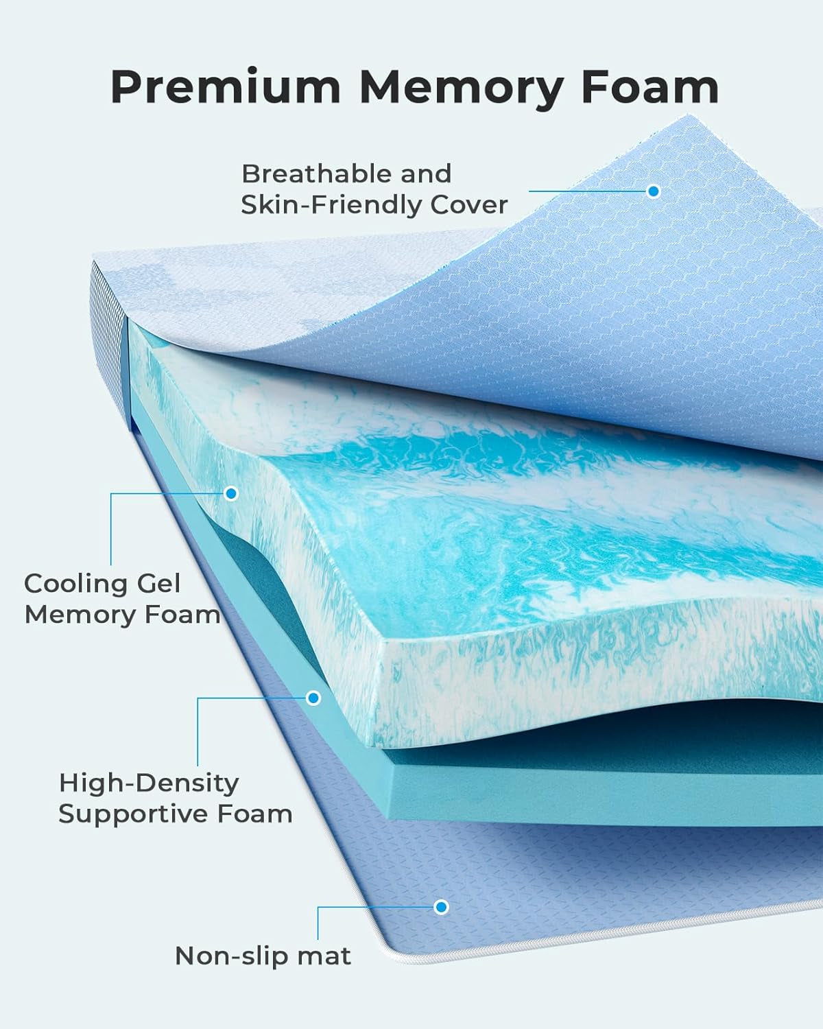 Cooling Memory Foam Mattress Topper for Ultimate Comfort-1