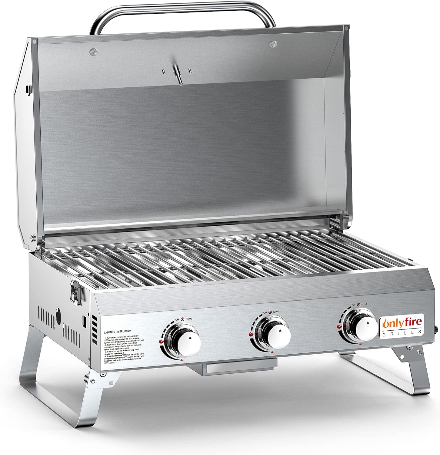 Table top Stainless Steel Propane Grill Foldable Legs