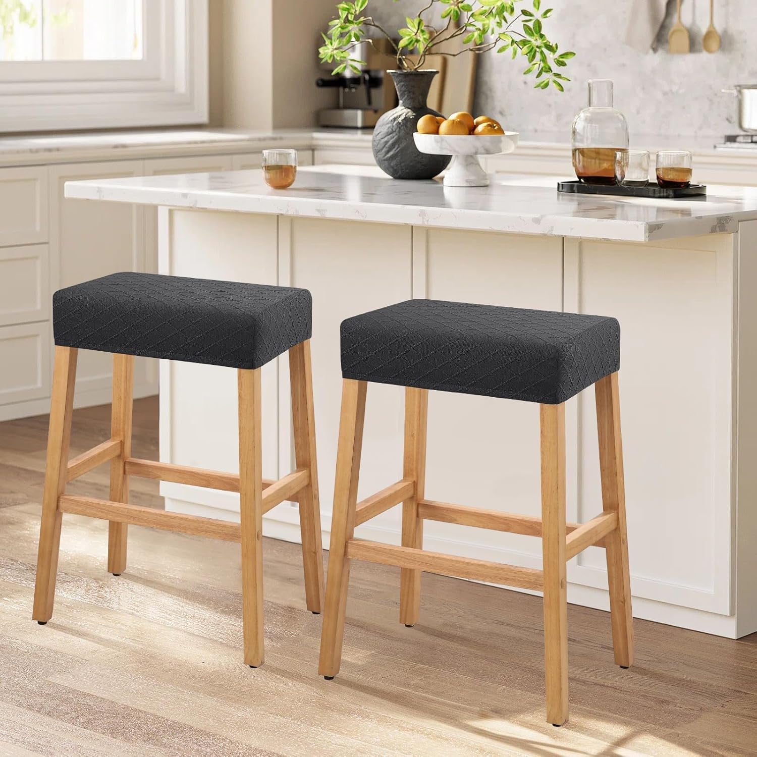 Stretch Waterproof Bar Stool Covers 2 Pack For Counter-1