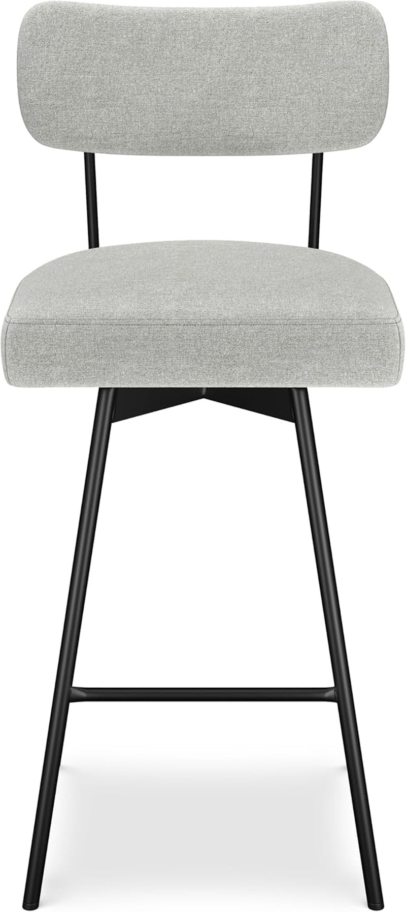 Giselle Swivel Bar Stools Set 2 29 Inch Upholstered Light Grey-3