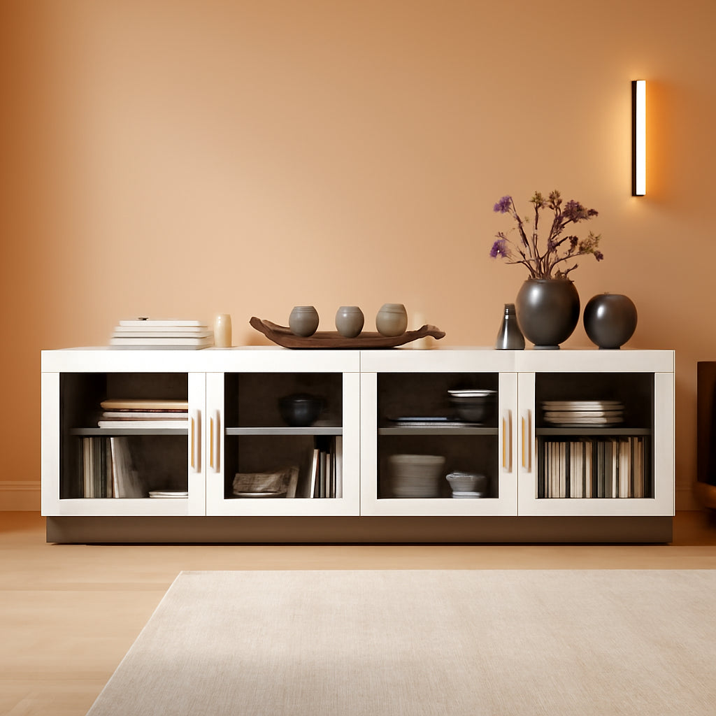 Modern White Entertainment Center for 70 Inch TV-0