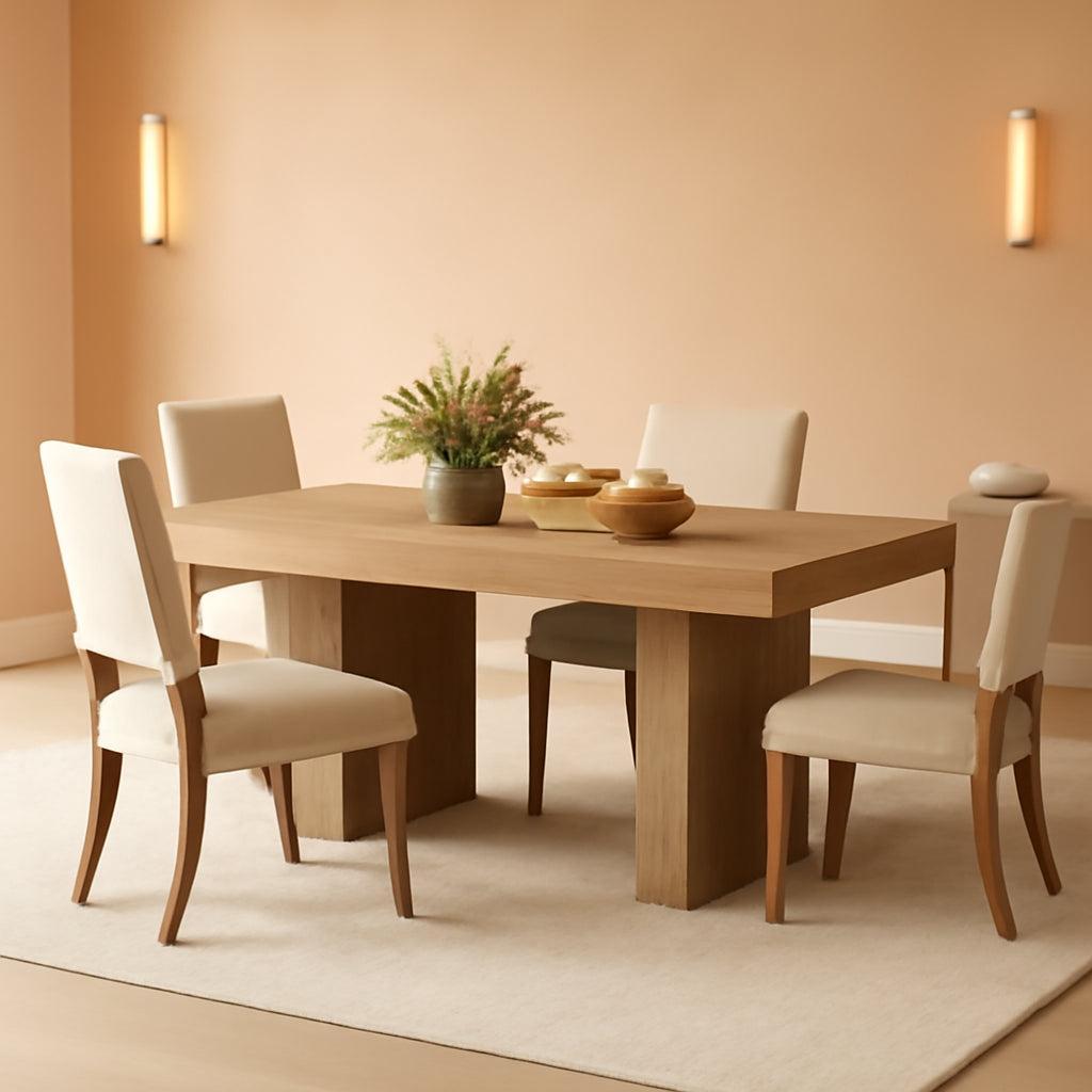 55 Inch Yellow Dining Table For Kitchen And Dining Room-0