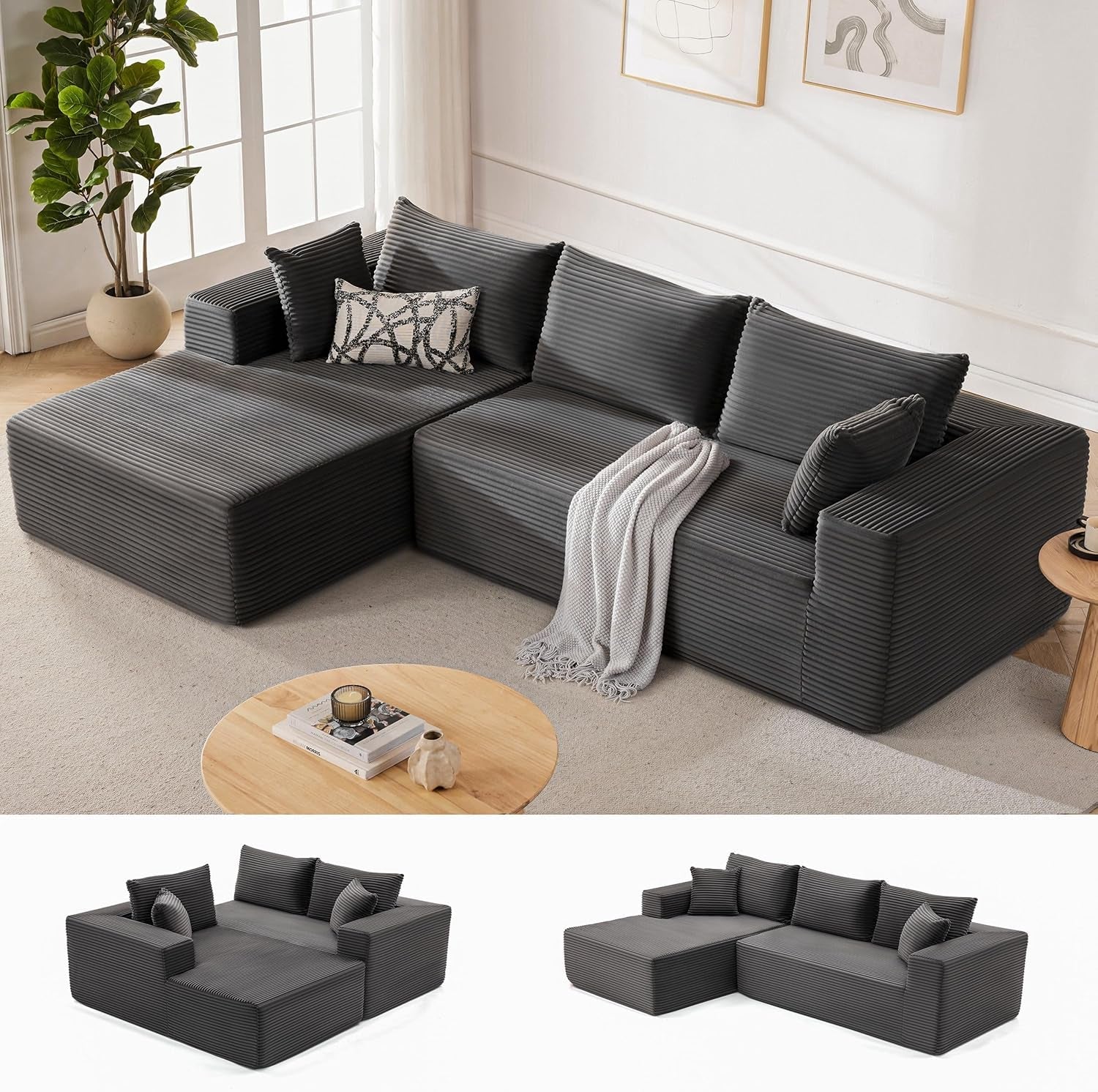 Cloud Sectional Couch Modular Sofa with Deep Seat