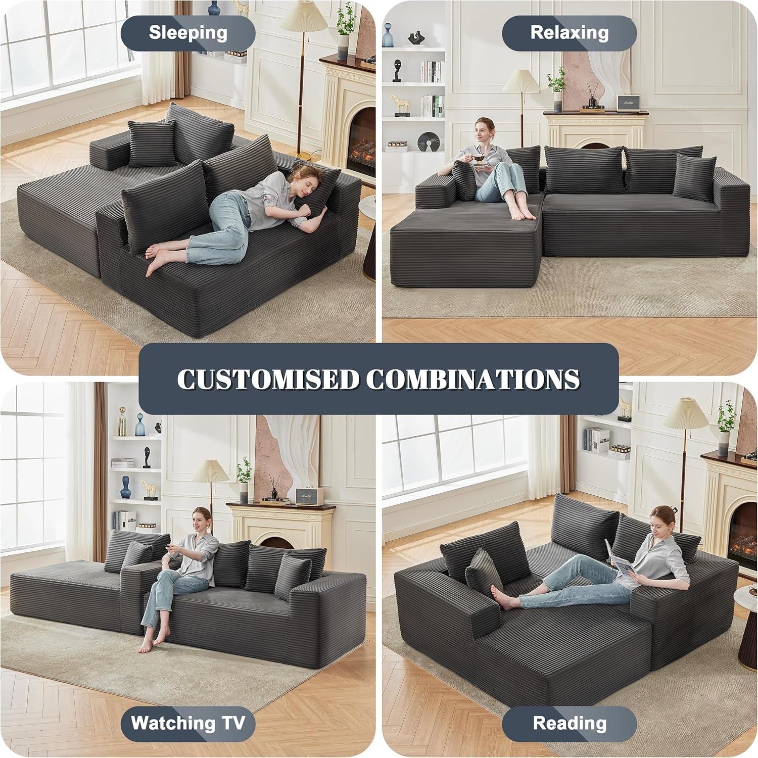 Cloud Sectional Couch Modular Sofa with Deep Seat