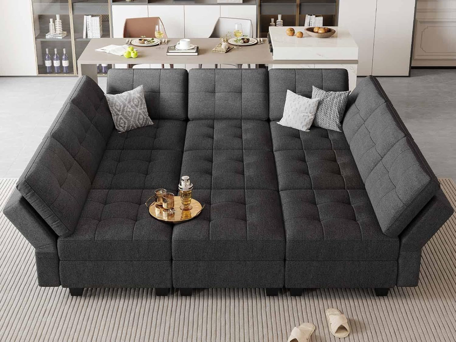 Comfortable Modular Sleeper Sofa Couch with Storage Solution-0