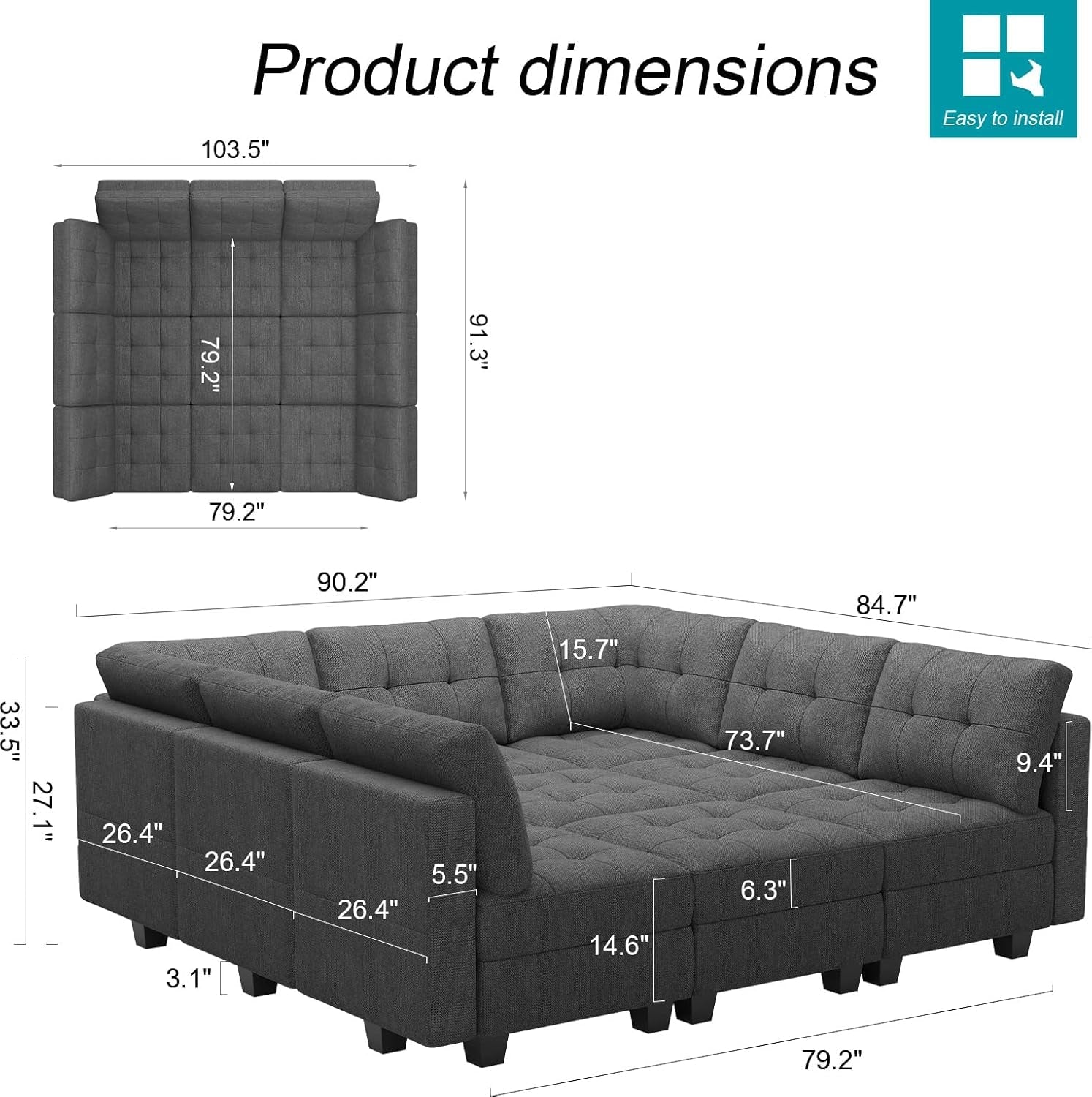 Comfortable Modular Sleeper Sofa Couch with Storage Solution-1