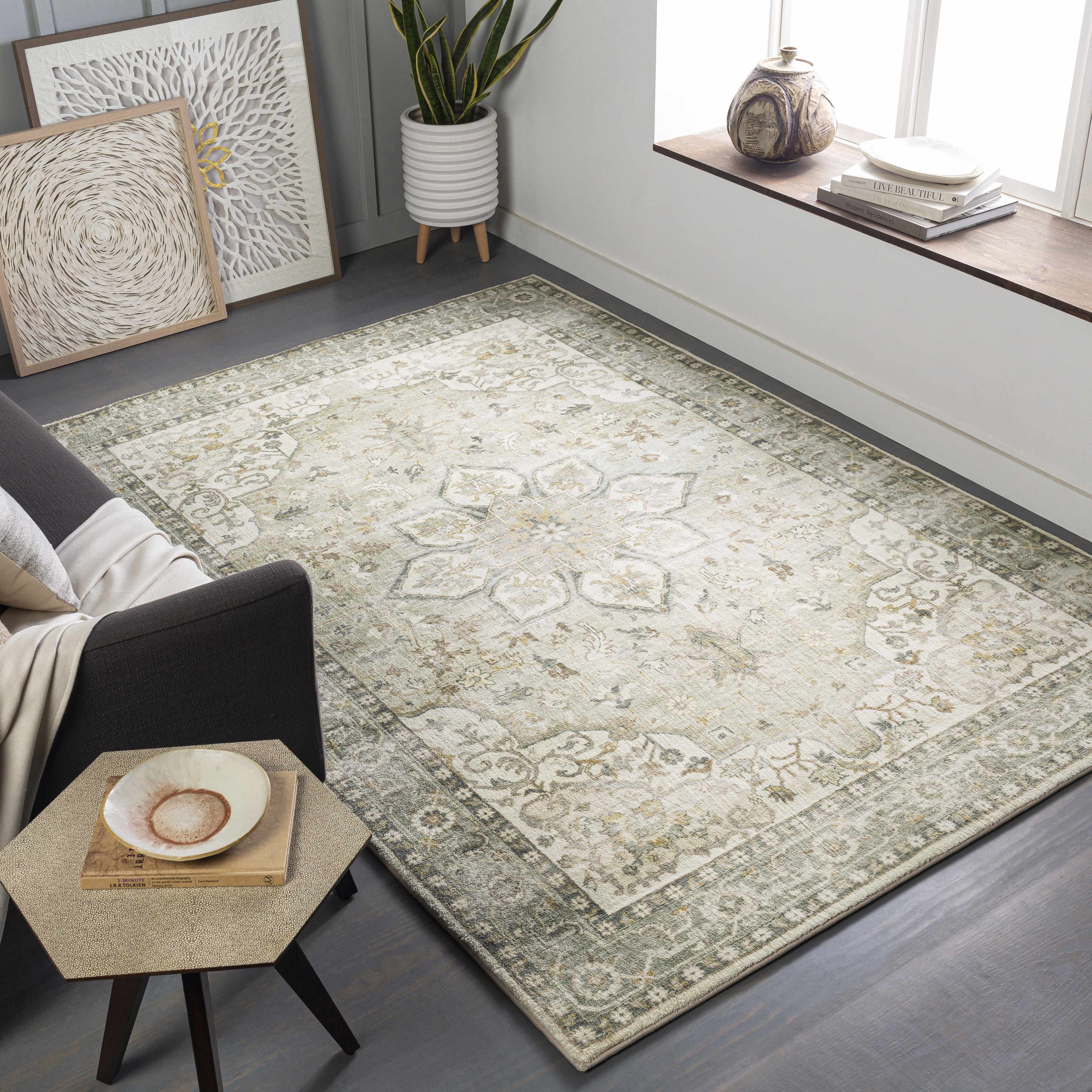Crondall Sage Traditional Area Rug