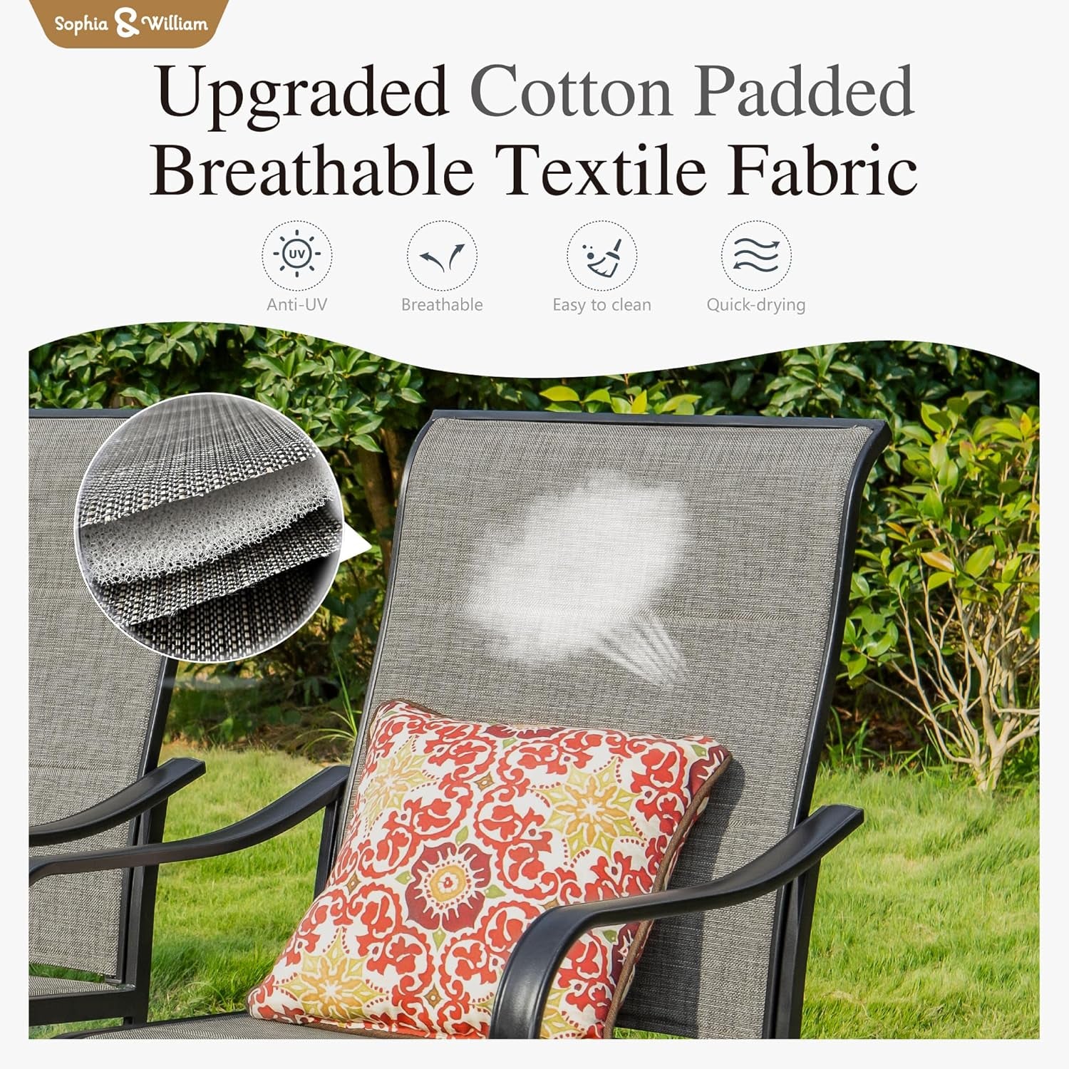 Patio Furniture Set Table For 8 Grayish Brown Swivel Chairs-3