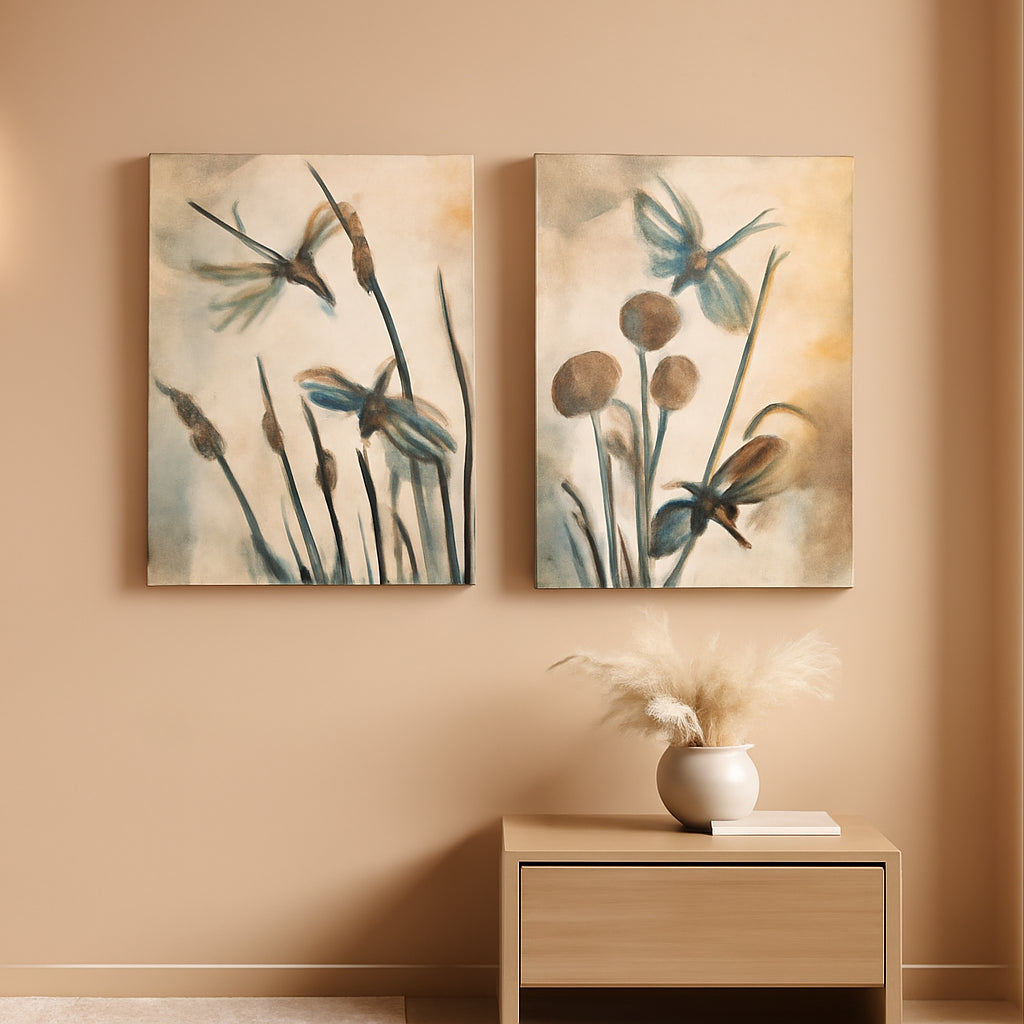 Beige Dragonfly Canvas Wall Art 16x24 Inches Giclee-0