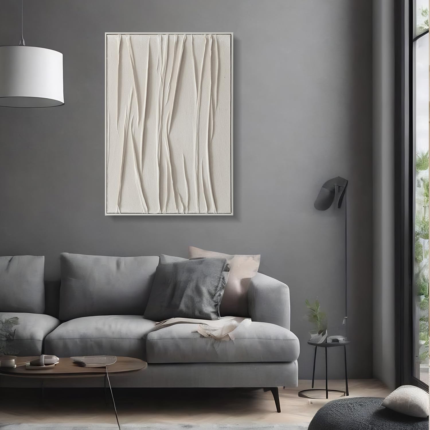 Beige Textured Wall Art 28 By 40 Inches Framed Masterpiece-4