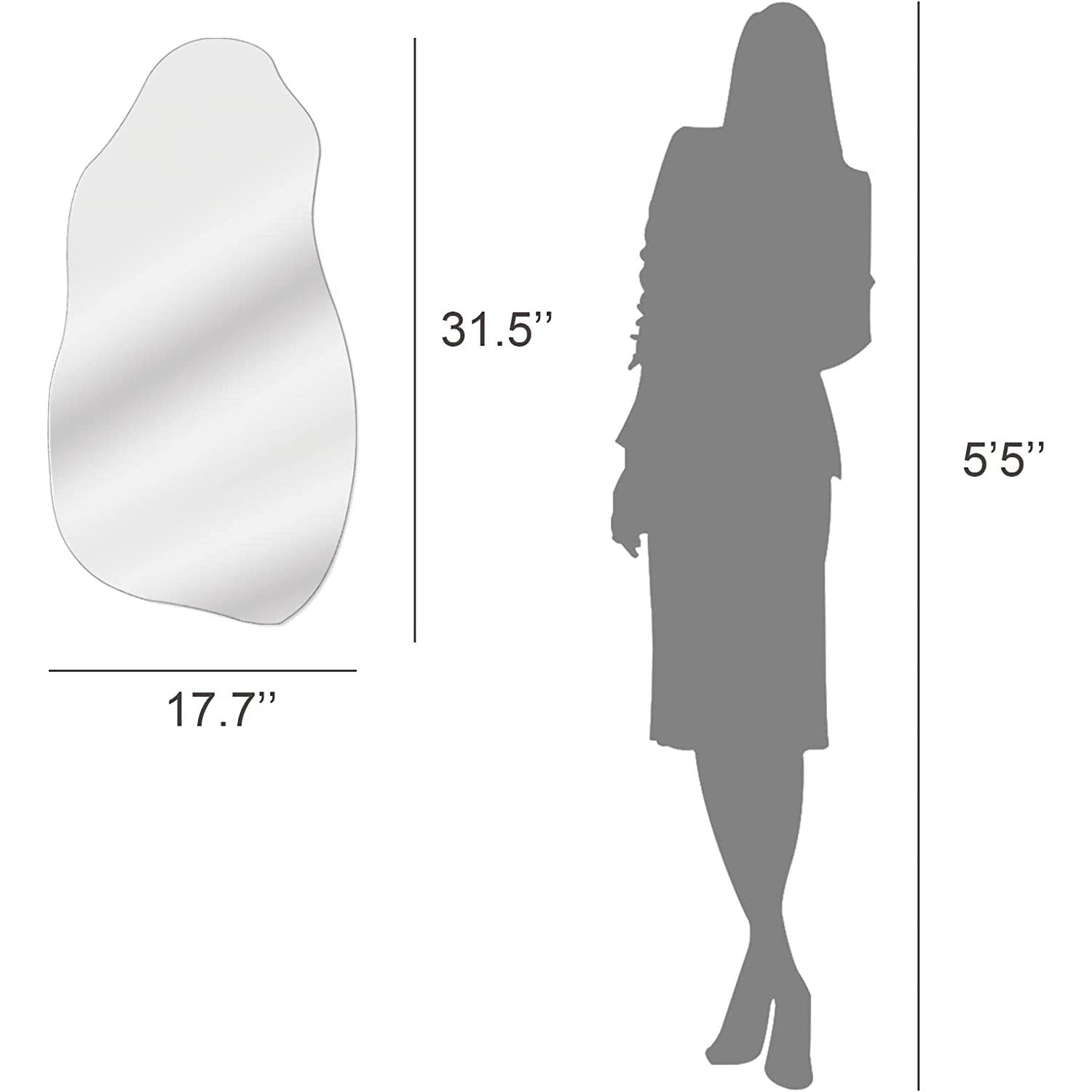 Irregular Asymmetrical Decorative Wall Mirror 31.5 x 17.7-1