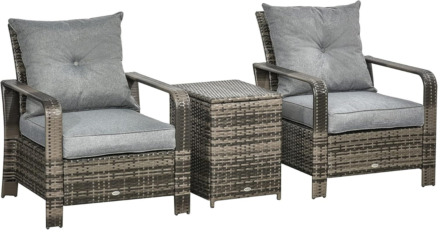 Three Piece Patio Furniture Set with Cushions and Table-0