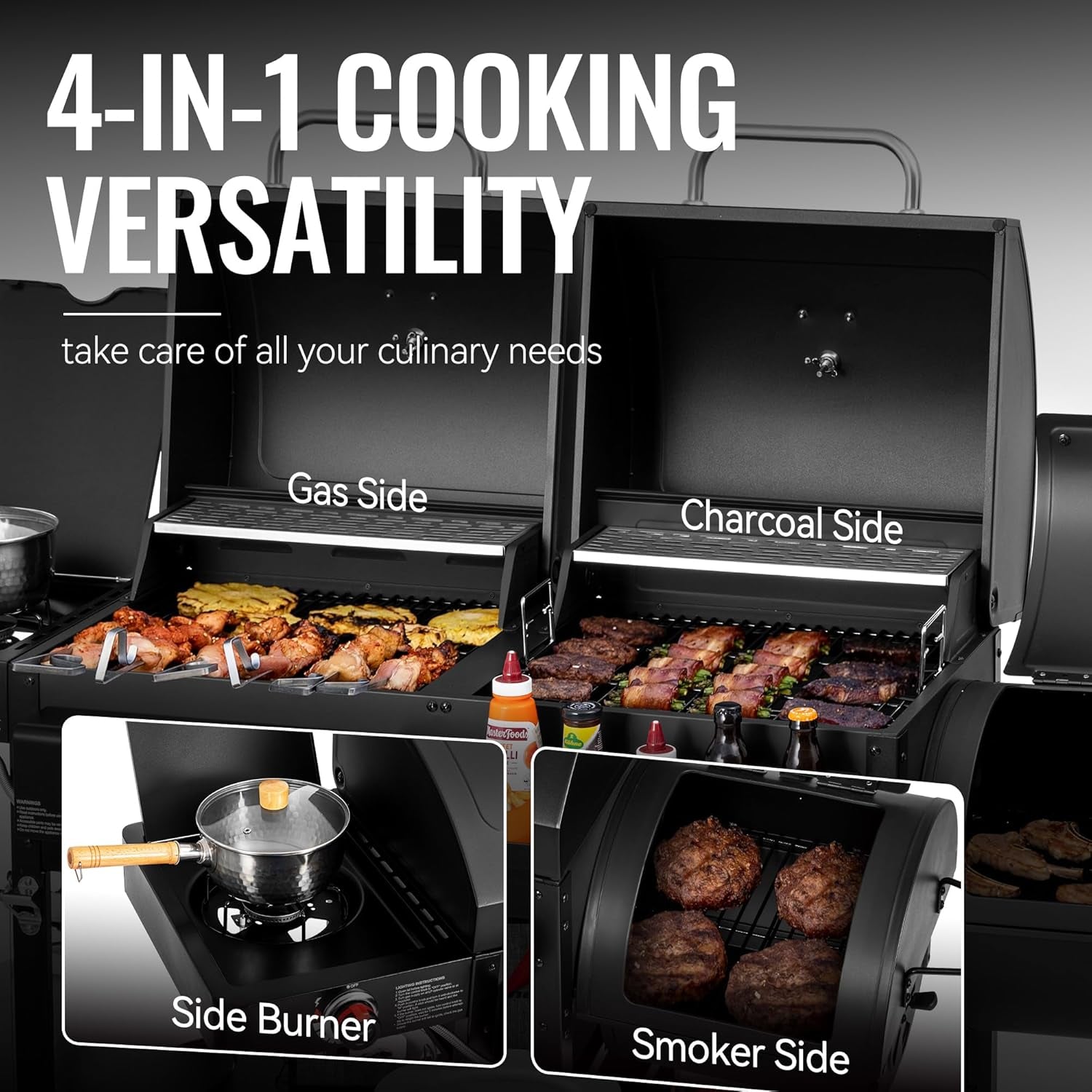 Combo Grill With Offset Smoker 1020 Square In Cooking Area