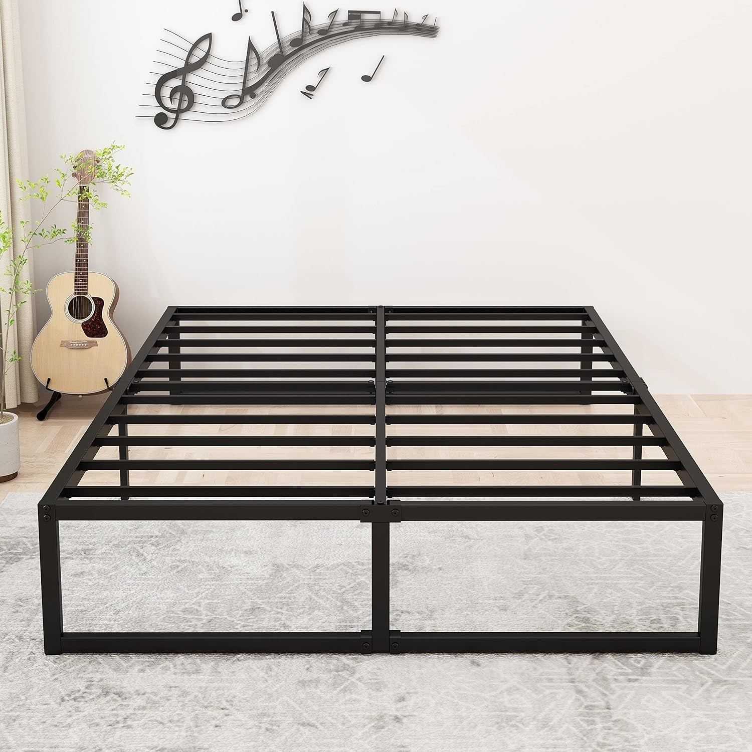 14 Inch Heavy Duty Metal Bed Frame with Slats-0