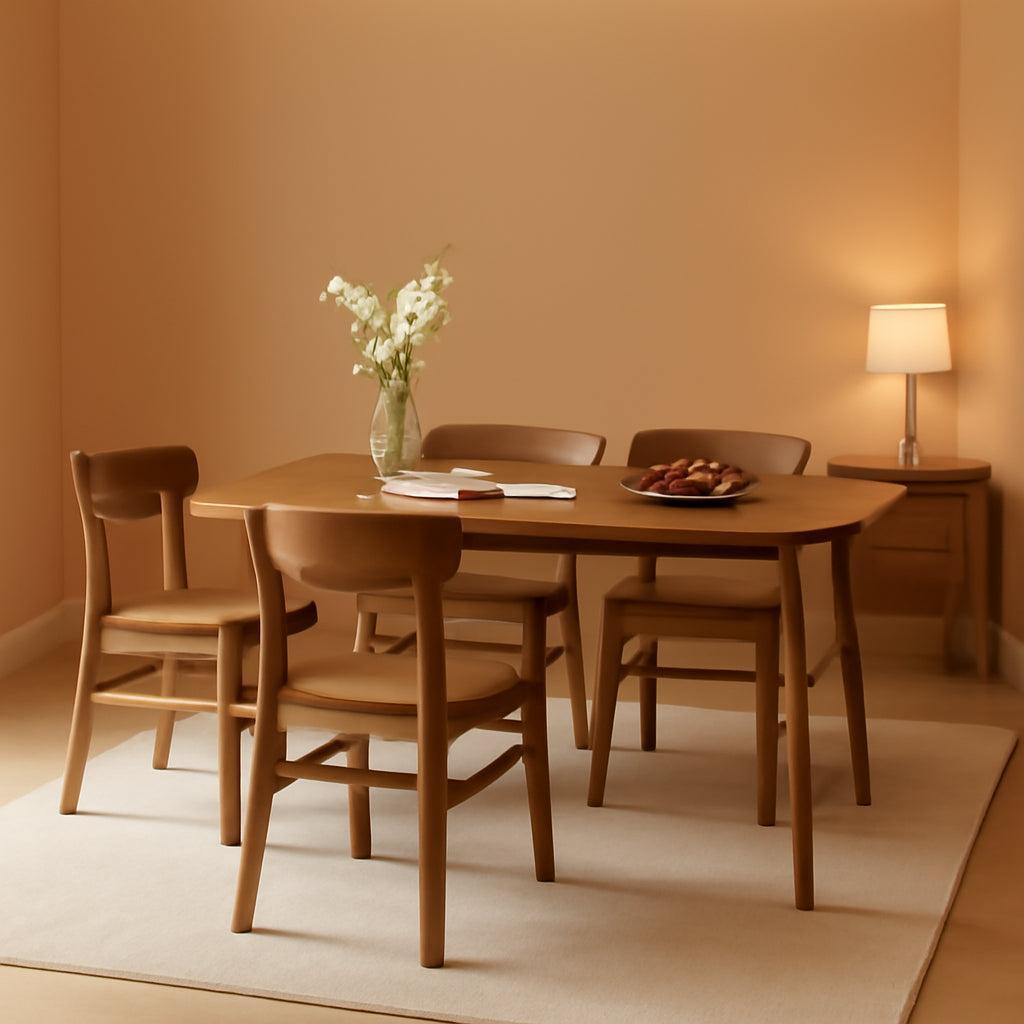 Walnut Telescoping Solid Dining Table With Extension-0