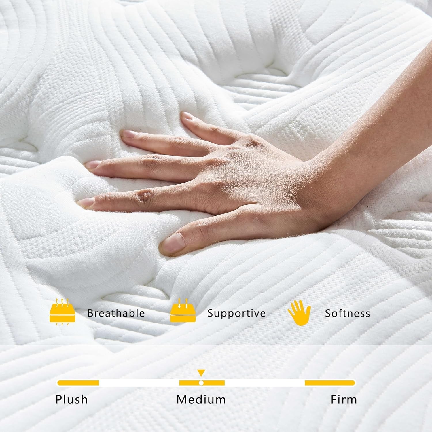 Queen Hybrid Mattress 12 Inch Gel Memory Foam For Support-4