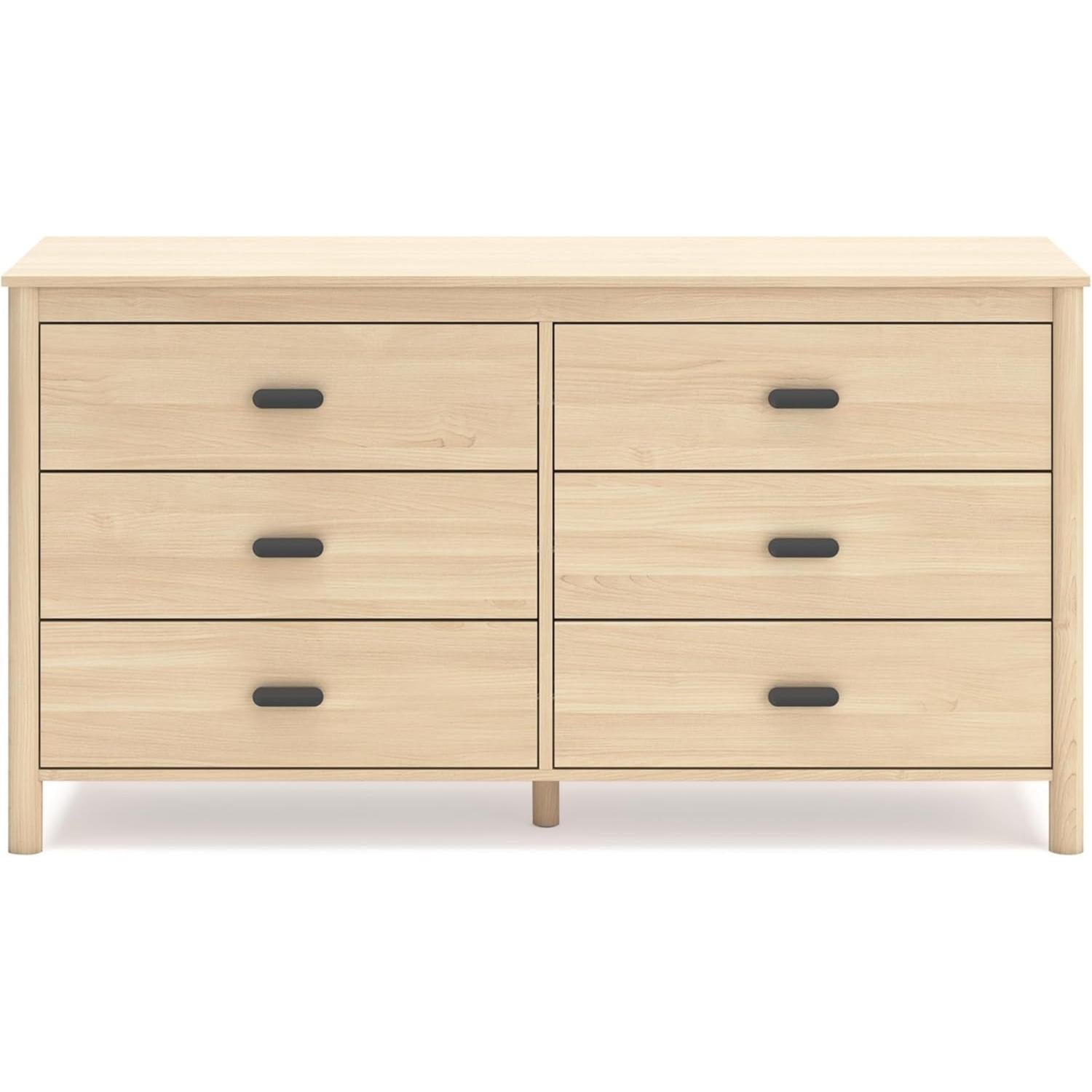 Light Brown Dresser with 6 Drawers-4