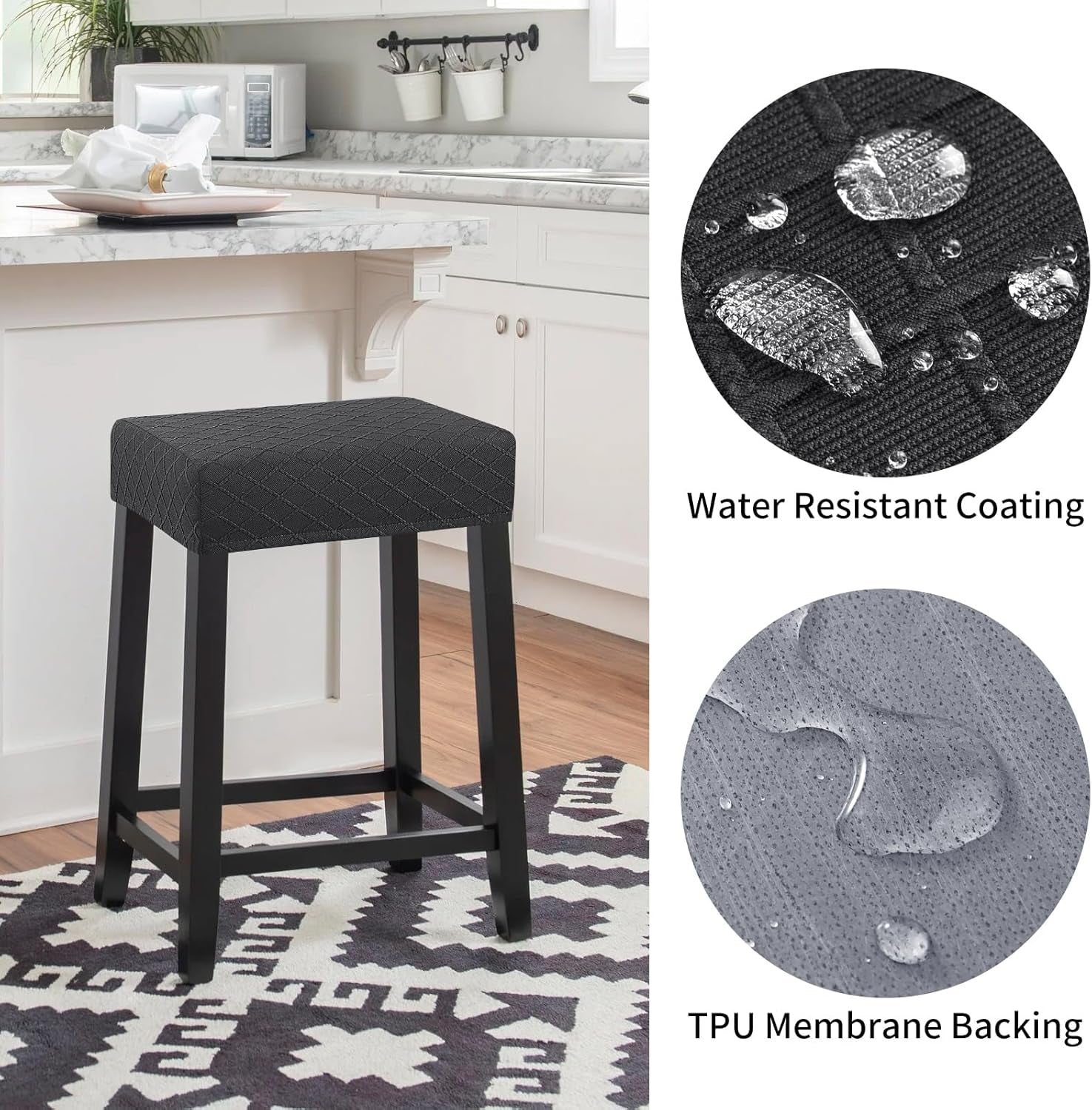 Stretch Waterproof Bar Stool Covers 2 Pack For Counter-3