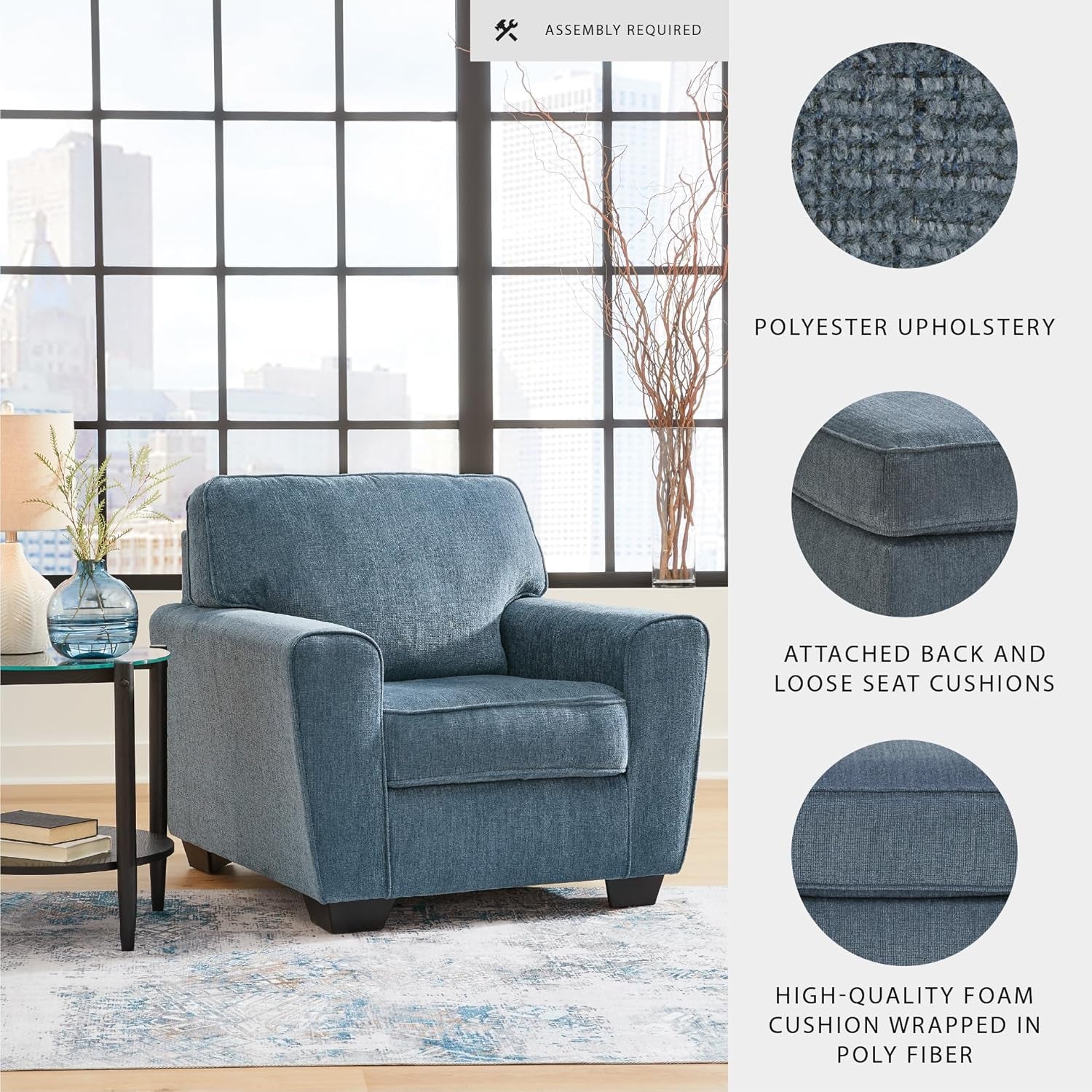 Cashton Modern Upholstered Accent Chair Blue Living Room-3