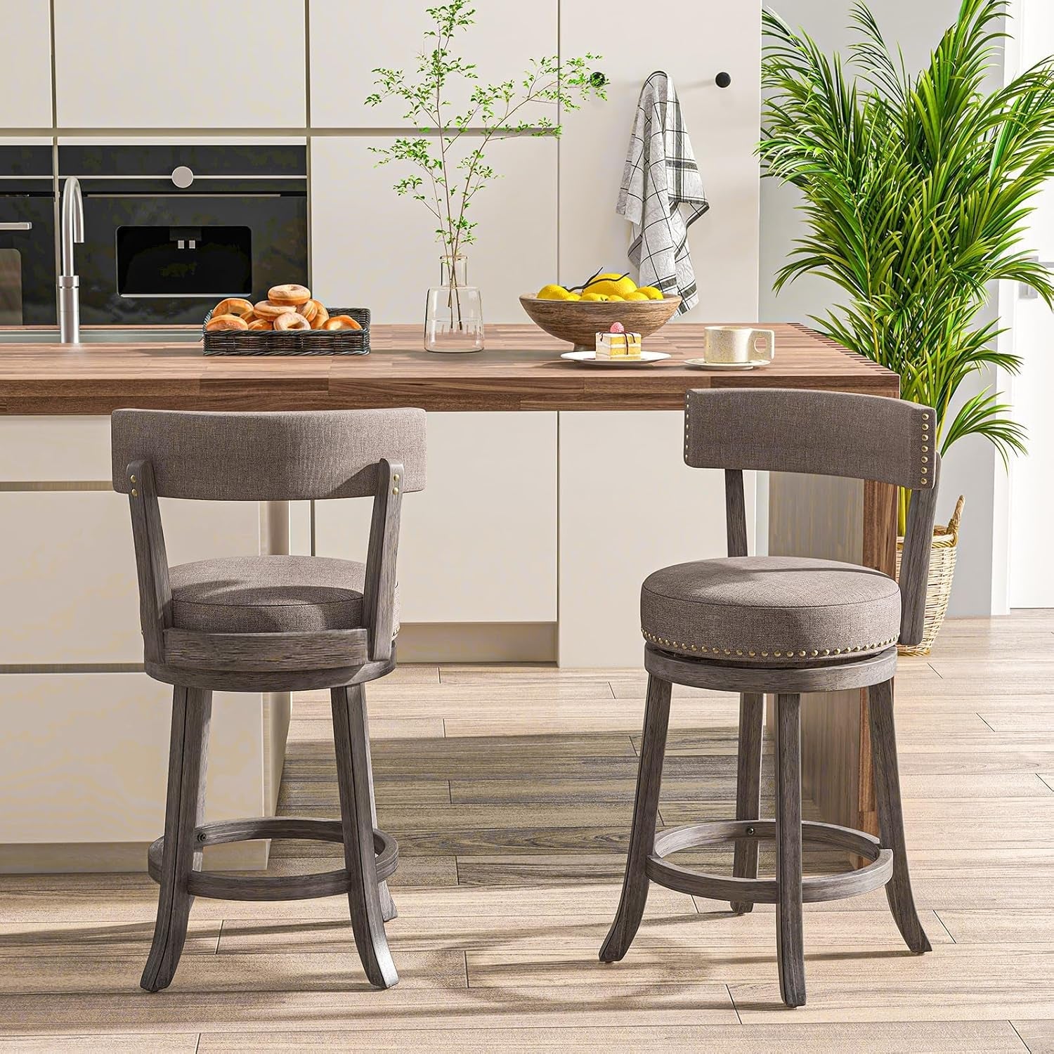 Swivel Bar Stools Set of Two for Kitchen-1