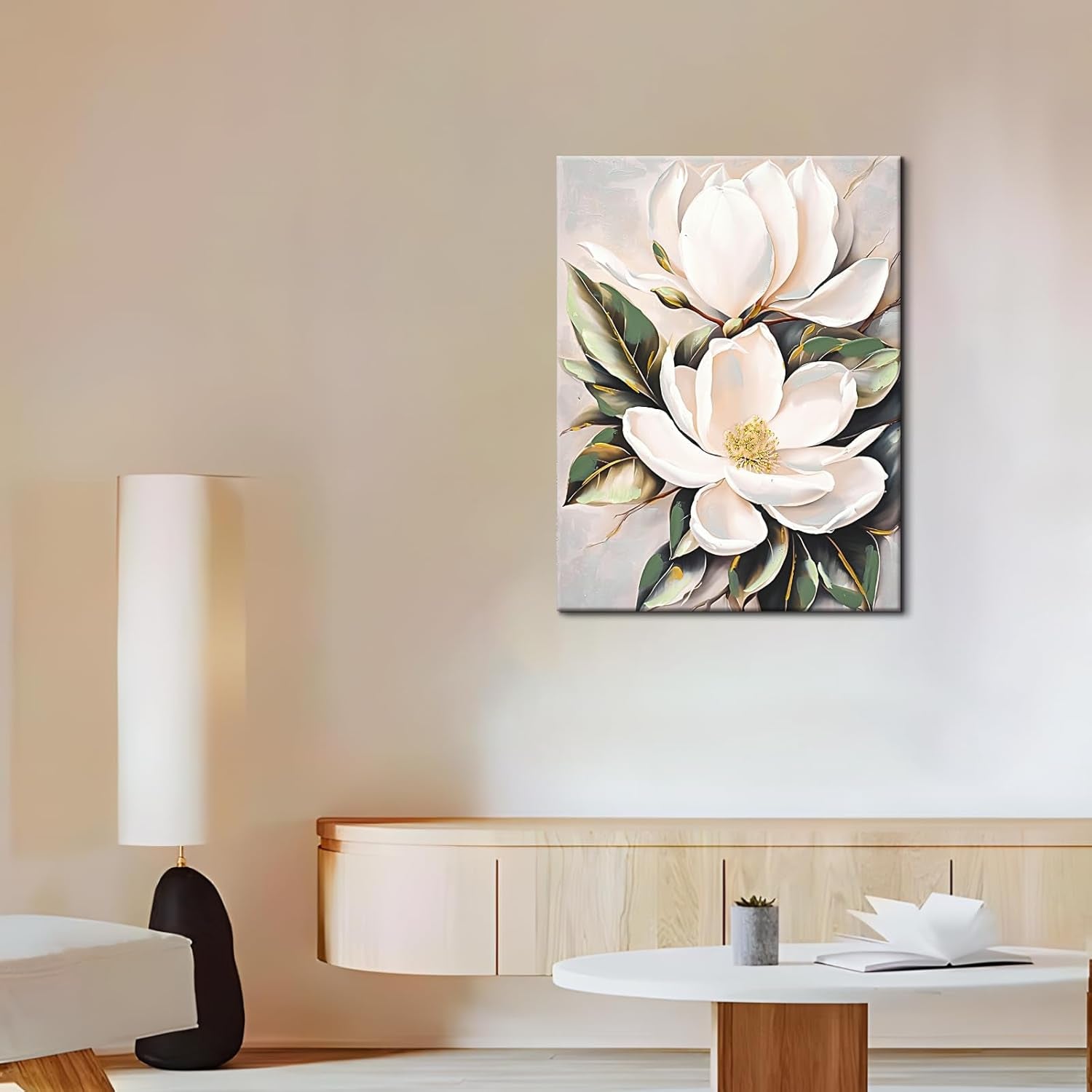 White Flower Canvas Wall Art Ready To Hang 24x32 Inches-4