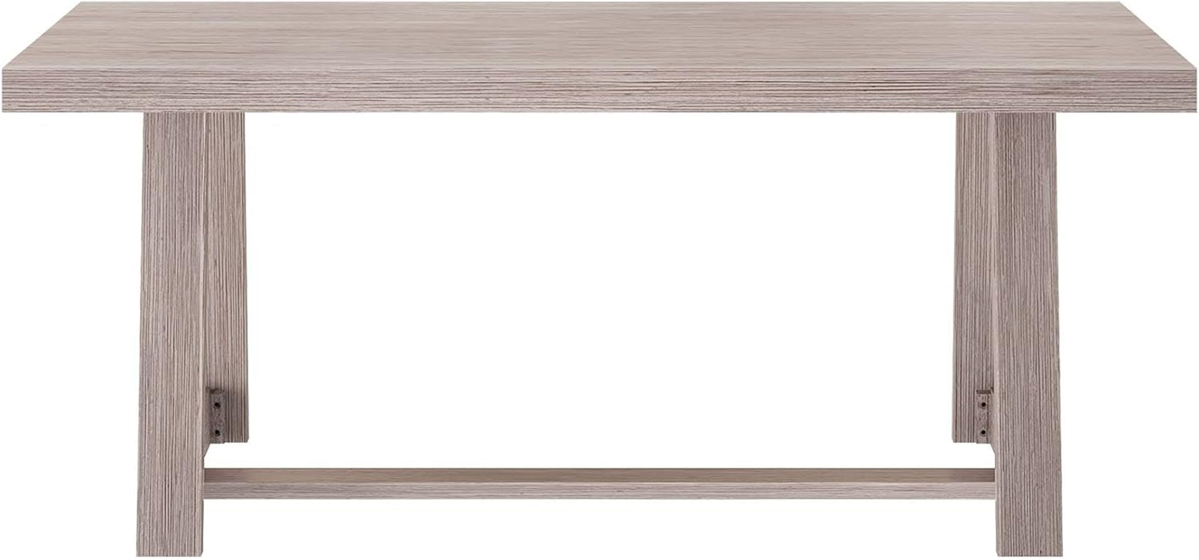 72 Inch Farmhouse Dining Table, Solid Wood Rustic Kitchen Table, Large Wooden Rectangular Dinner Table for Dining Room, Home Office, Living Room Furniture, Easy Assembly, Seashell Wirebrush-4