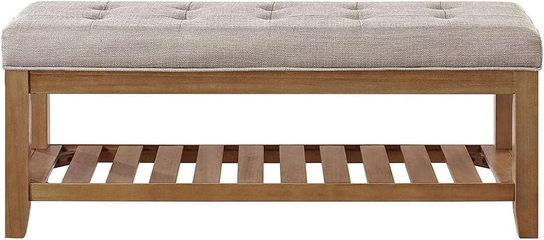 Large Linen Upholstered Ottoman Bench With Storage-4