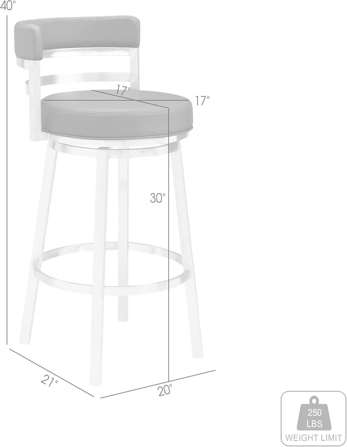 Modern Black Faux Leather Swivel Bar Stool for Kitchen-2