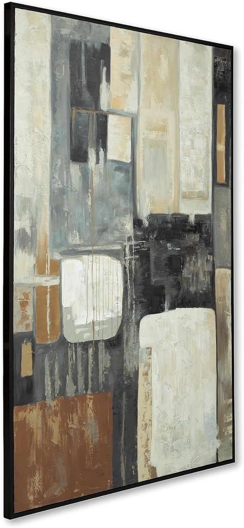 Contemporary Framed Wall Art 48x72 Inches Matte Black-3