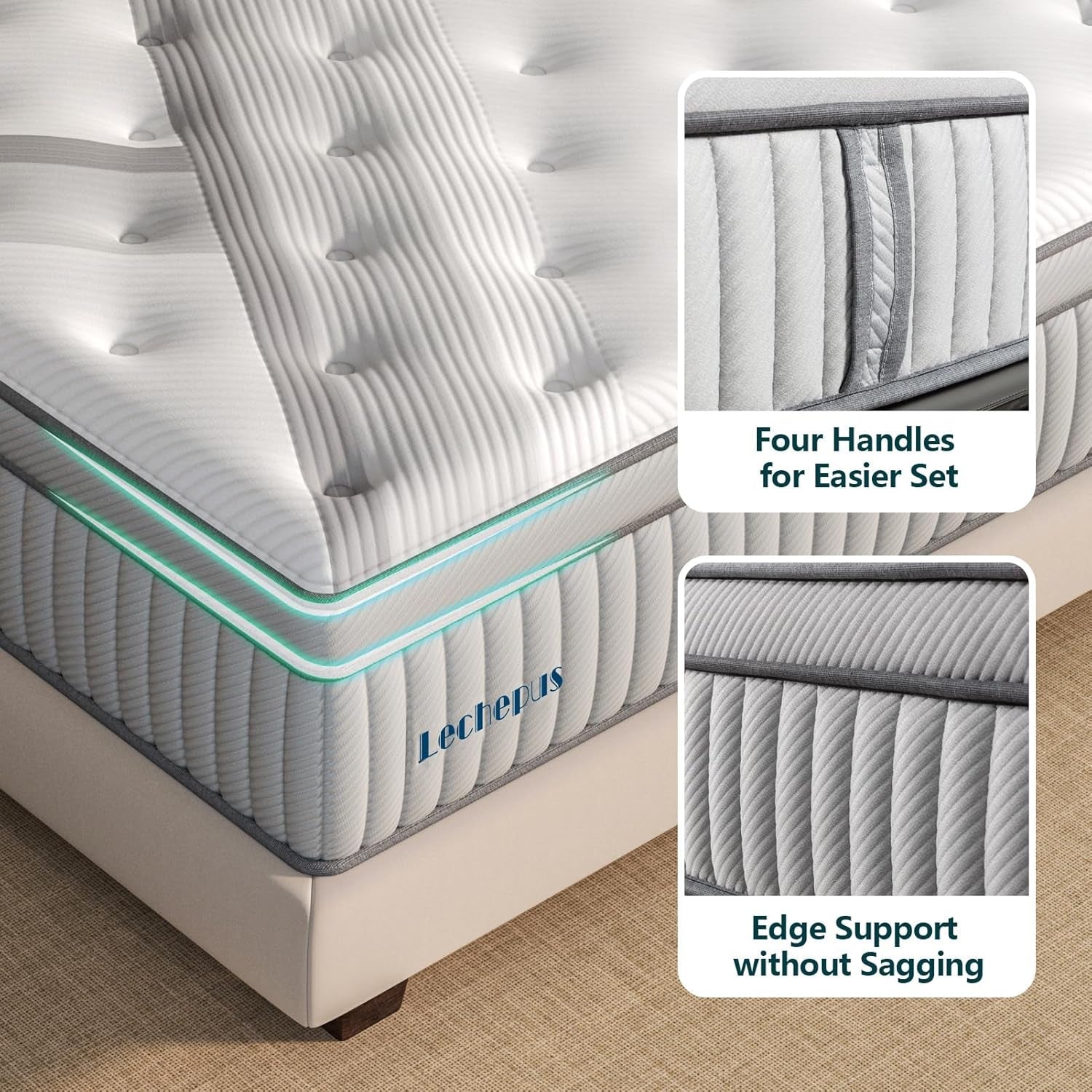 King Size Hybrid Memory Foam Mattress Support System-3