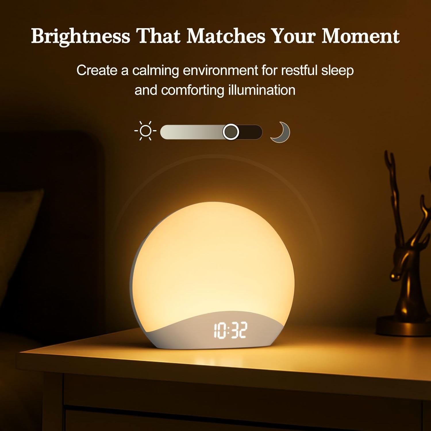 Sunrise Alarm Clock With Dimmable Night Light And White Noise-4