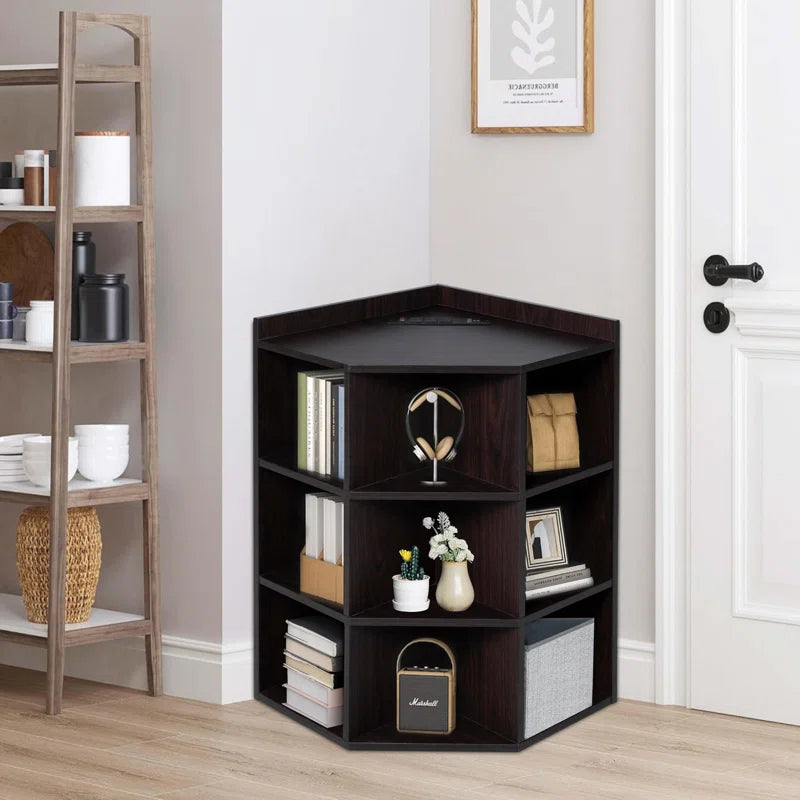 Corner Cabinet StorageUnit With USB Ports And Outlets-2