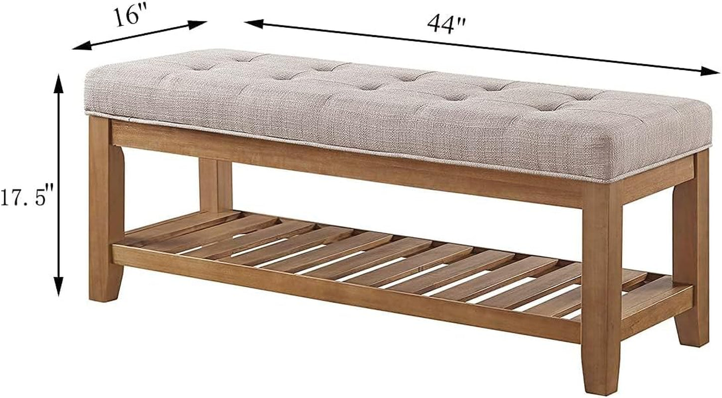 Large Linen Upholstered Ottoman Bench With Storage-1