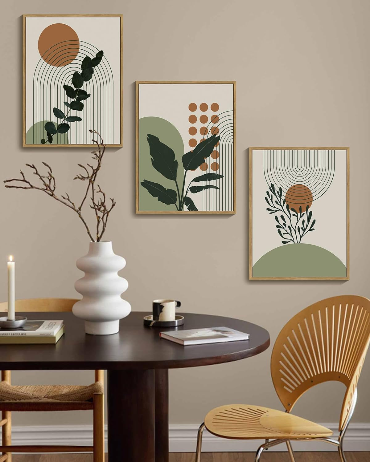 Framed Bohemian Botanical Wall Art Sage 11X14 Inches-3