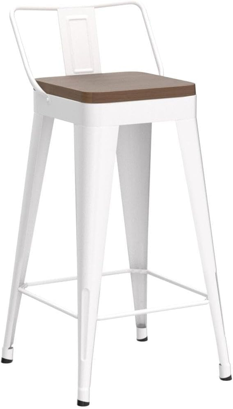 Stylish Set of Four Stackable Counter Height Bar Stools-3