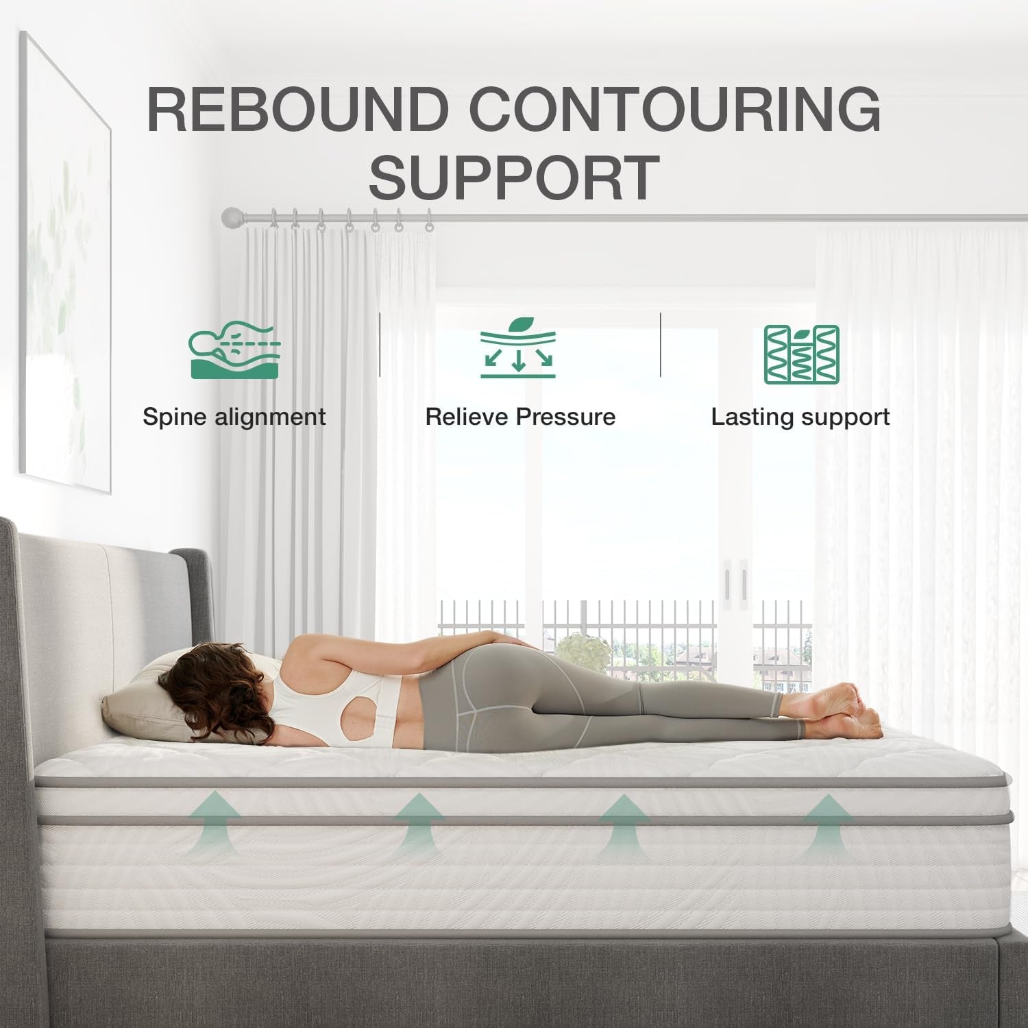 10 Inch Twin Hybrid Mattress for Ultimate Comfort Support-2