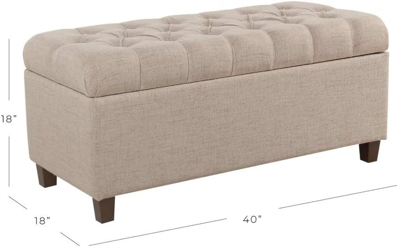 Tufted ExtraLarge Storage Ottoman Bench Hinged Lid-2