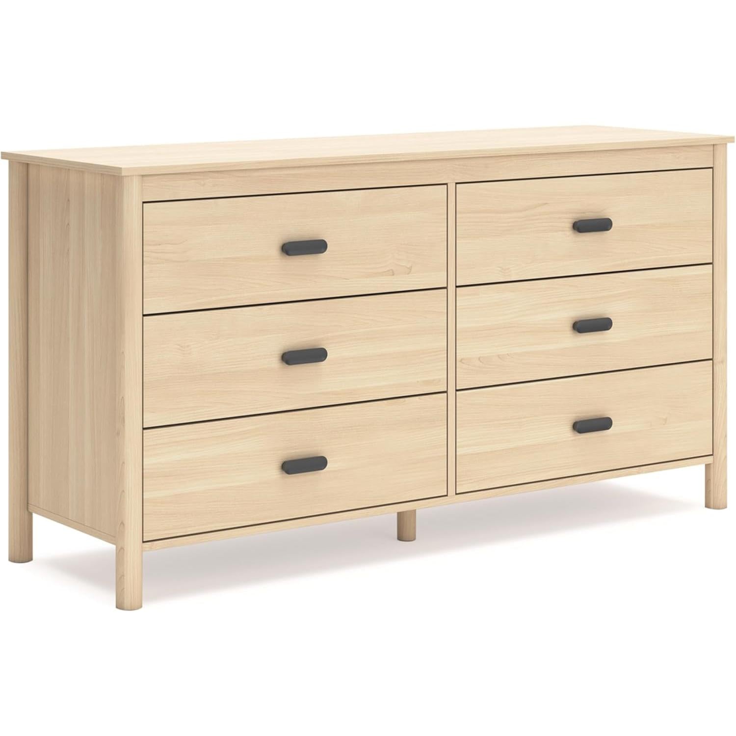 Light Brown Dresser with 6 Drawers-1