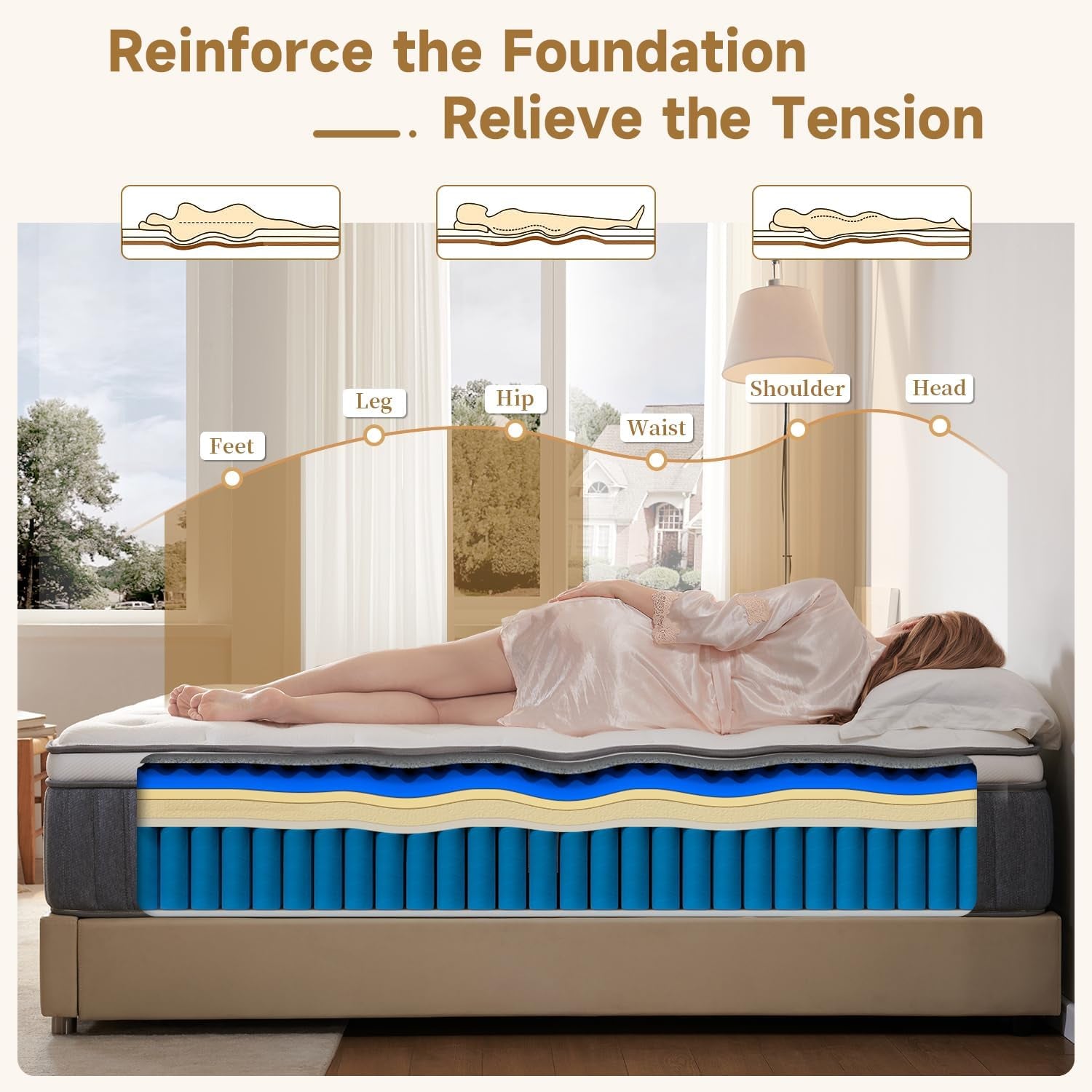 Highly Breathable Full Size Memory Foam Mattress 12Inches-1