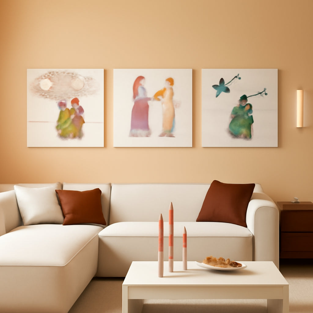 Three Piece Chromaticity Gradient Wall Art 16Inches-0